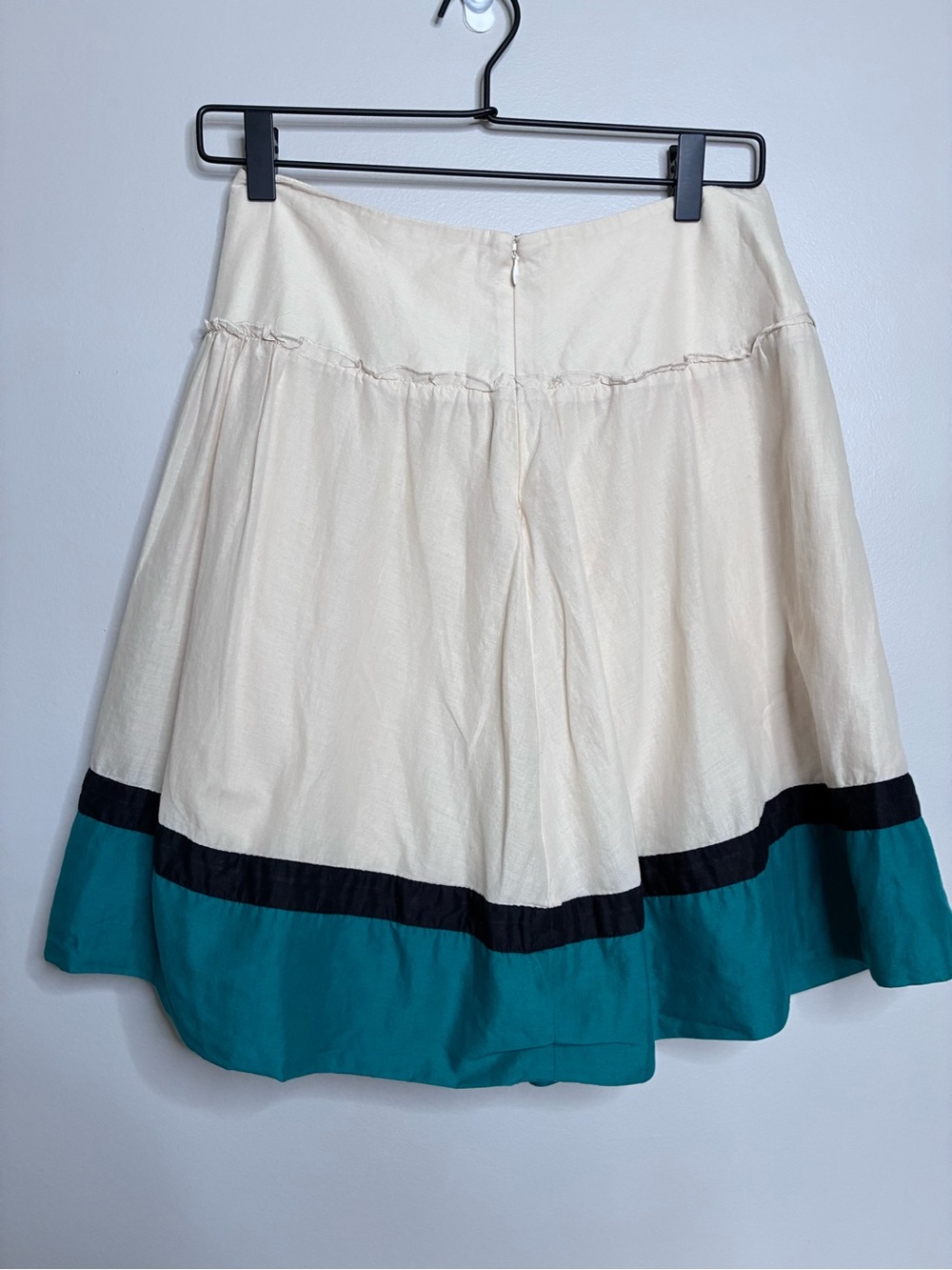 The Limited Cream Teal Colorblock Skirt Size 0